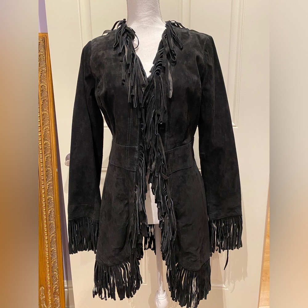 Neiman Marcus black suede jacket